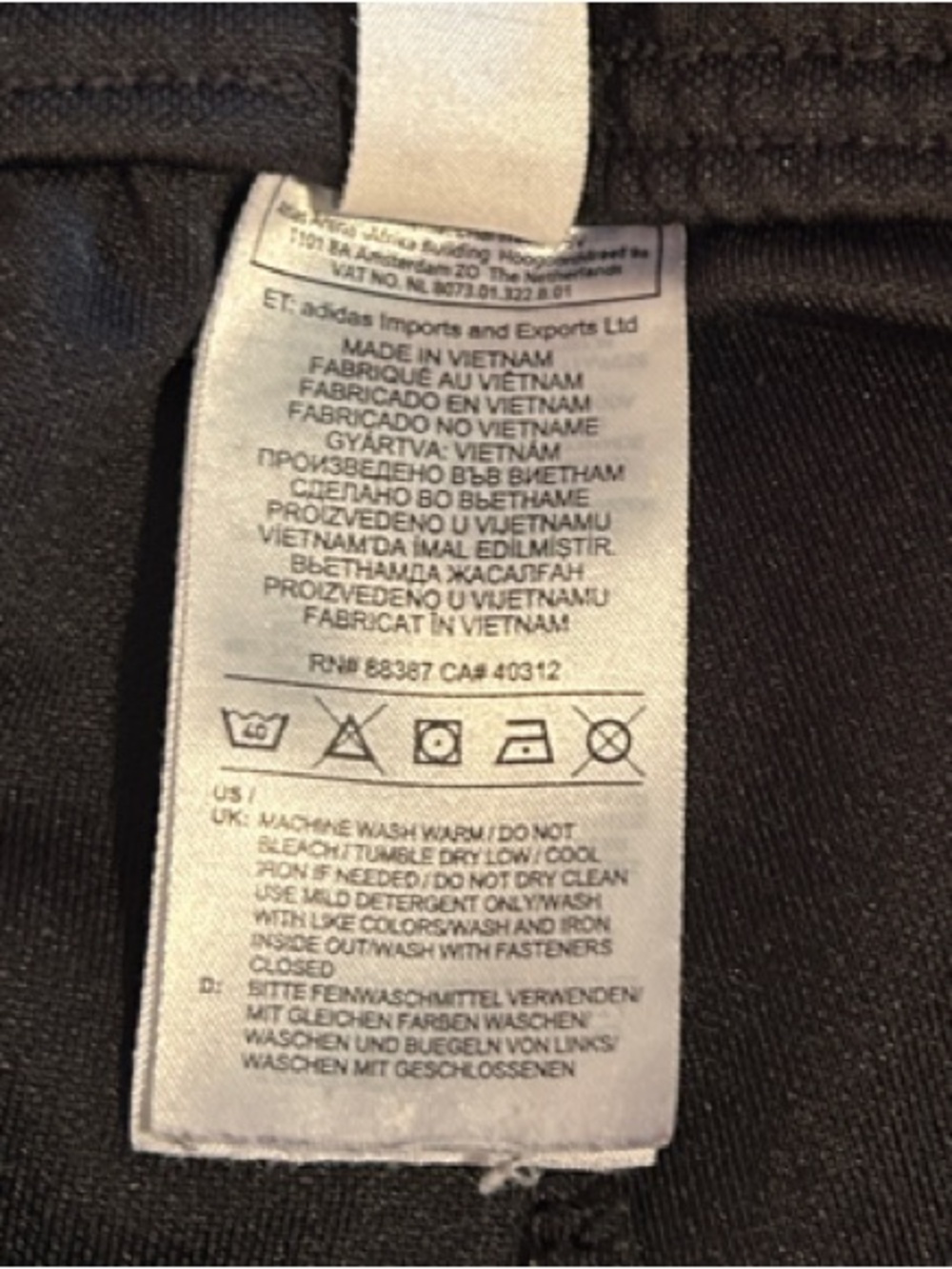 adidas Black Track Pants with Pink Side Stripes - Picture 3 of 8